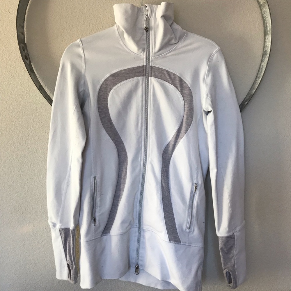 Lulu Lemon white/grey full zip jacket